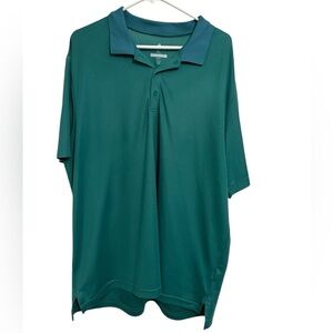 Adidas Golf Polo Shirt XL Green Short Sleeve Performance